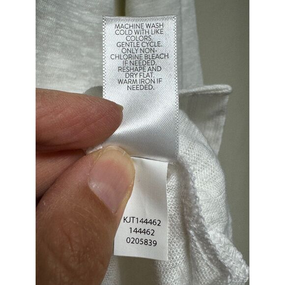 NWT - J. JILL Linen/Cotton Button Front Hooded Tunic Pockets White, Sz SP - Picture 9 of 9